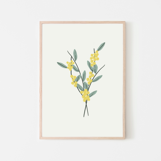Golden Wattle Flower Art Print