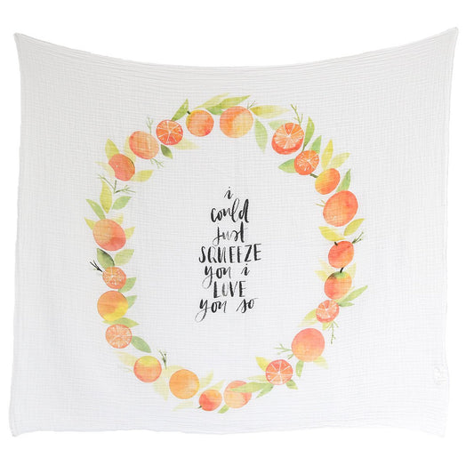 Orange Blossoms - Organic Swaddle Blanket
